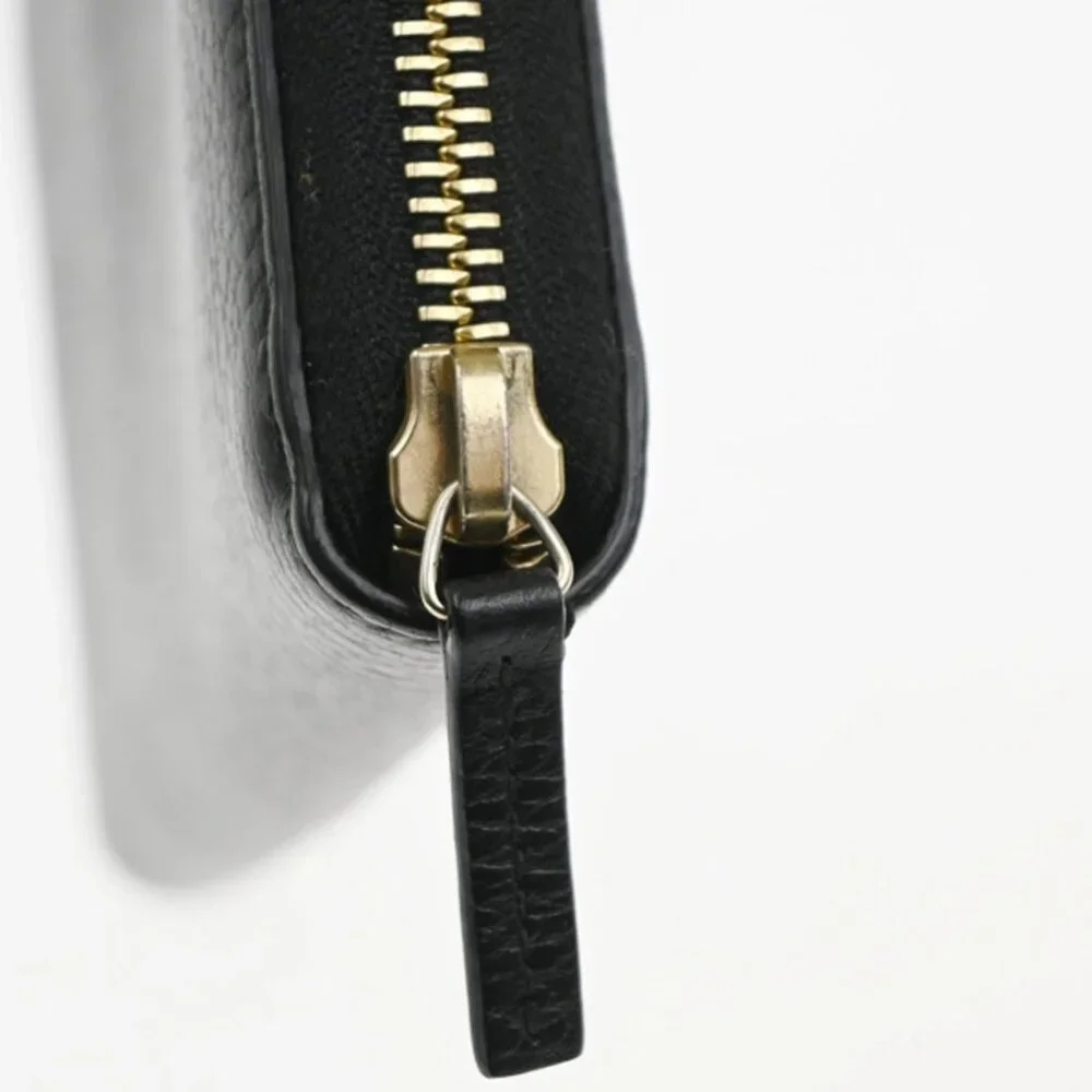 GUCCI Logo Interlocking G Zipper Around Long Wallet Leather Black GHW 38RL784 - Picture 7 of 13